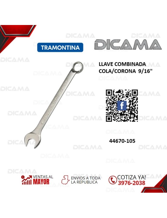 LLAVE COMBINADA COLA/CORONA  9/16"