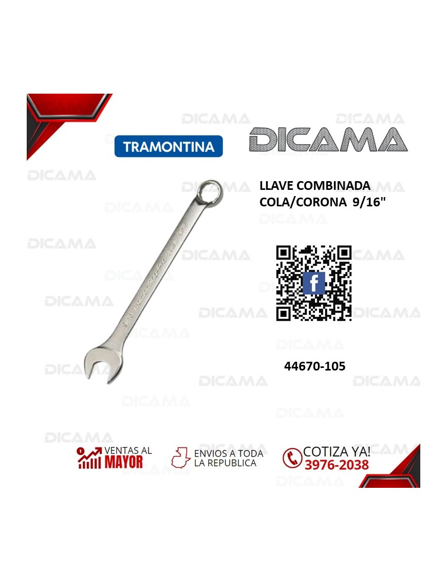 LLAVE COMBINADA COLA/CORONA  9/16"