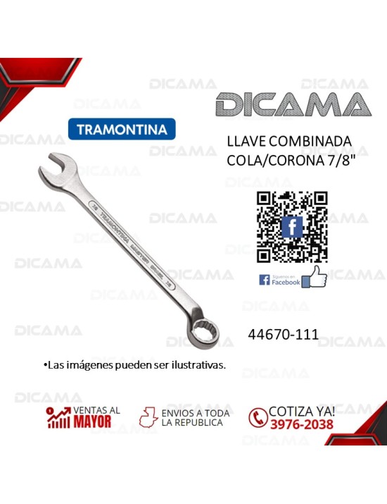 LLAVE COMBINADA COLA/CORONA  7/8"