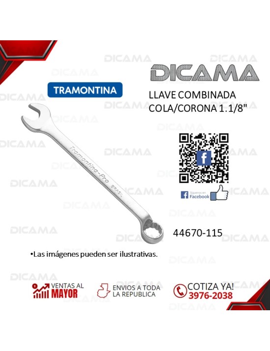 LLAVE COMBINADA COLA/CORONA  1.1/8"