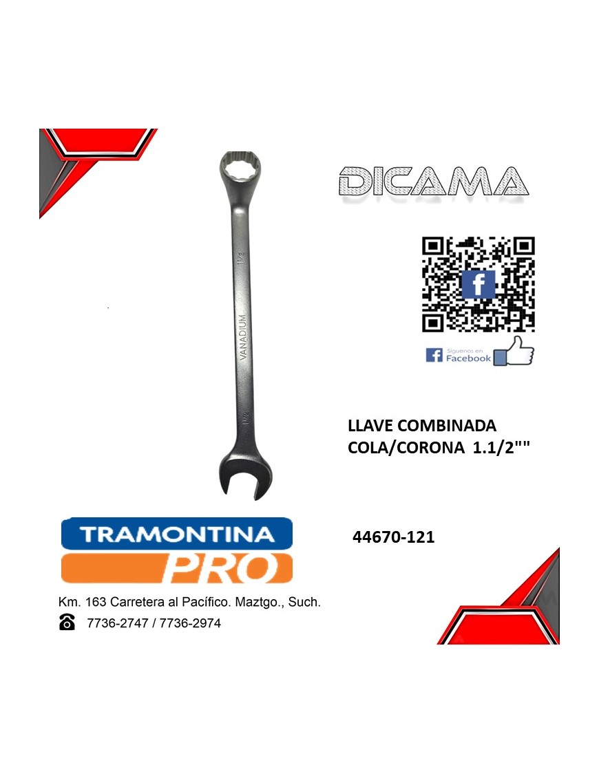 LLAVE COMBINADA COLA/CORONA  1.1/2"