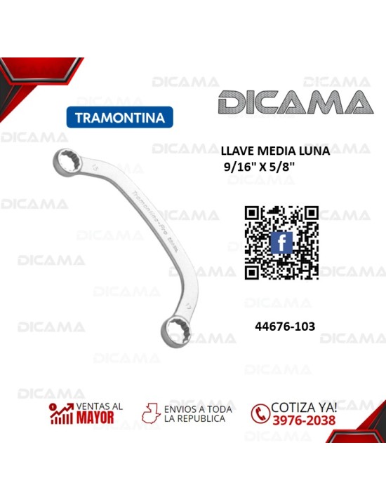 LLAVE MEDIA LUNA  9/16" X 5/8"
