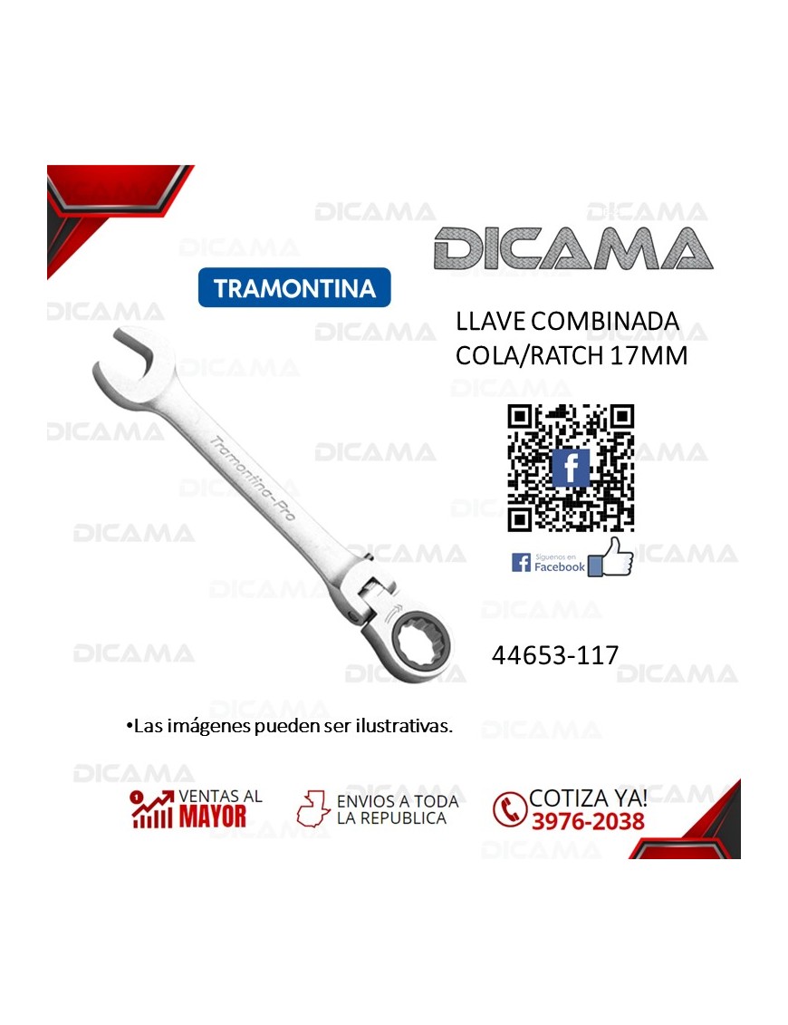 LLAVE COMBINADA COLA/RATCH 17MM