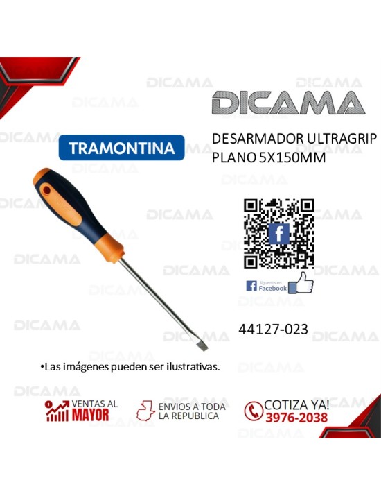 DESARMADOR PLANO 3/16X6" 5X150MM PRO ULTRAGRIP