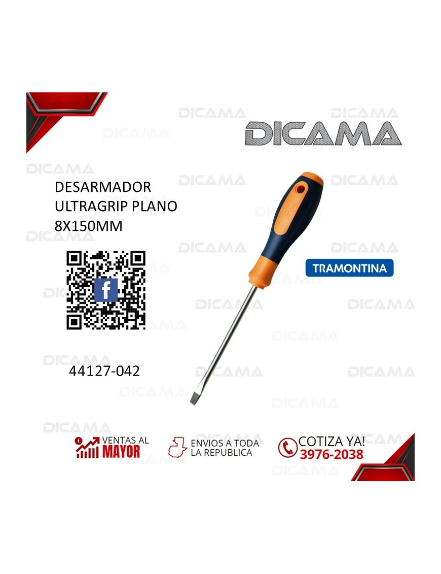 DESARMADOR PLANO 8X150MM ULTRAGRIP