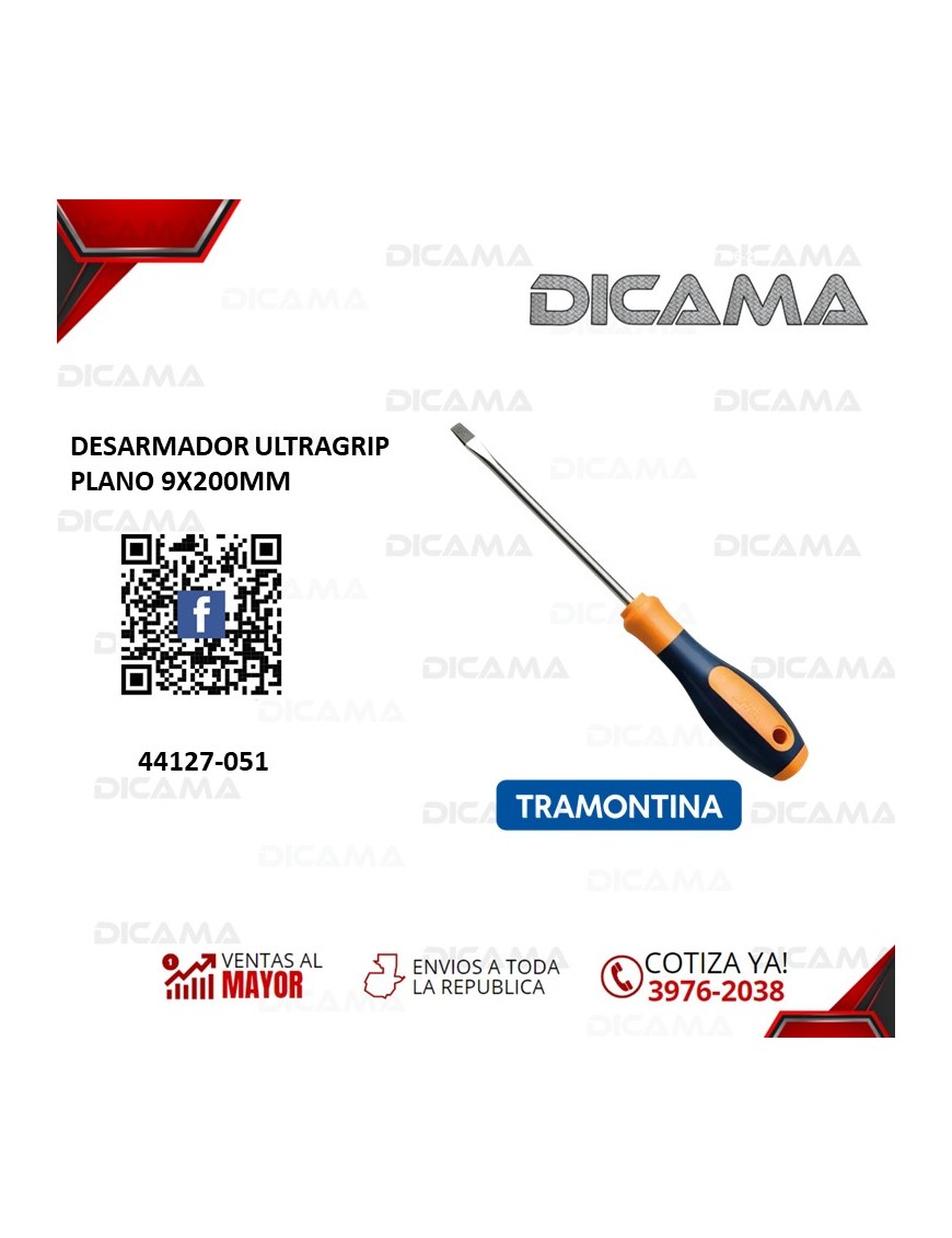 DESARMADOR PLANO 9X200MM ULTRAGRIP