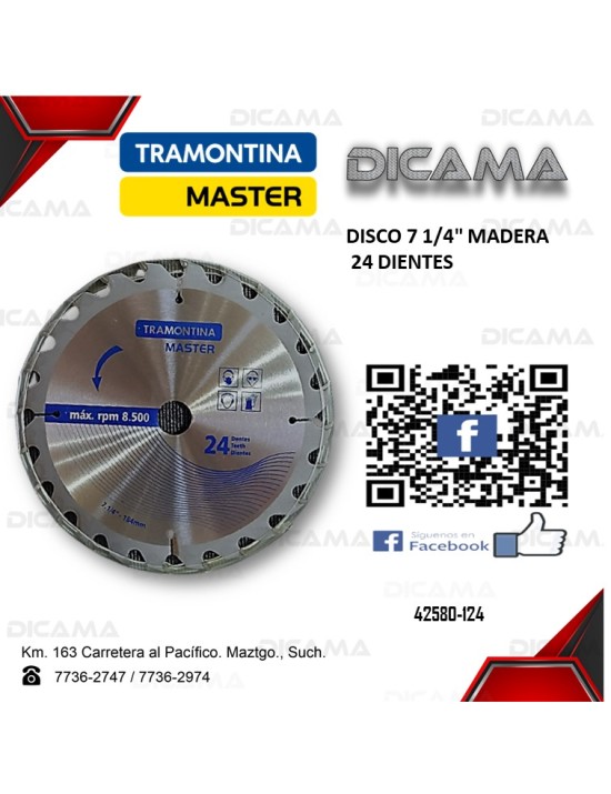 DISCO 7 1/4" MADERA 24D