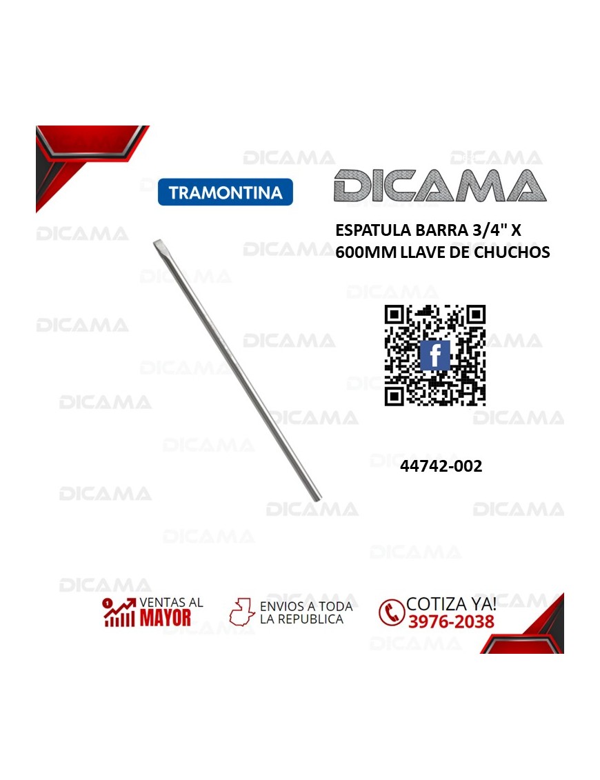 ESPATULA BARRA 3/4" X 600MM LLAVE DE CHUCHOS