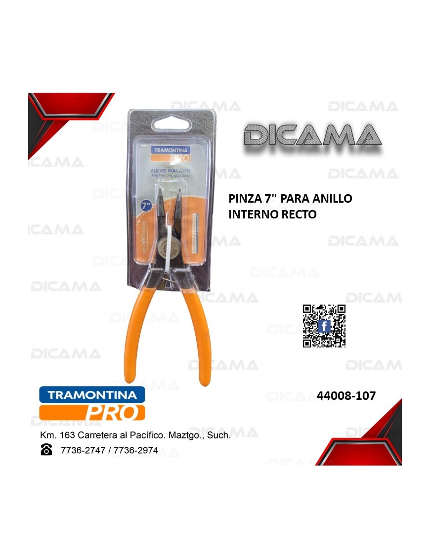PINZA 7" PARA ANILLO INTERNO RECTO