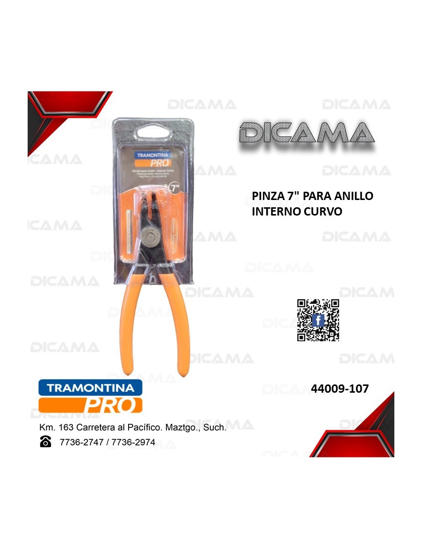 PINZA 7" PARA ANILLO INTERNO CURVO