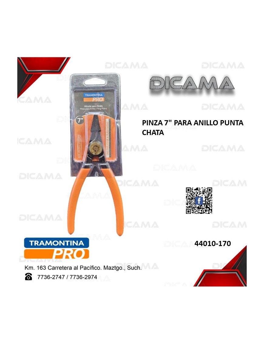 PINZA 7" PARA ANILLO PUNTA CHATA