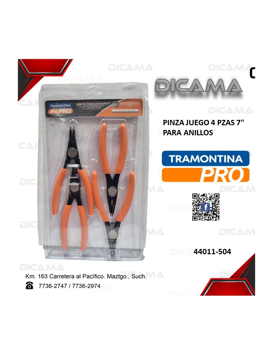 PINZA 7" JUEGO 4 PZAS PARA ANILLOS