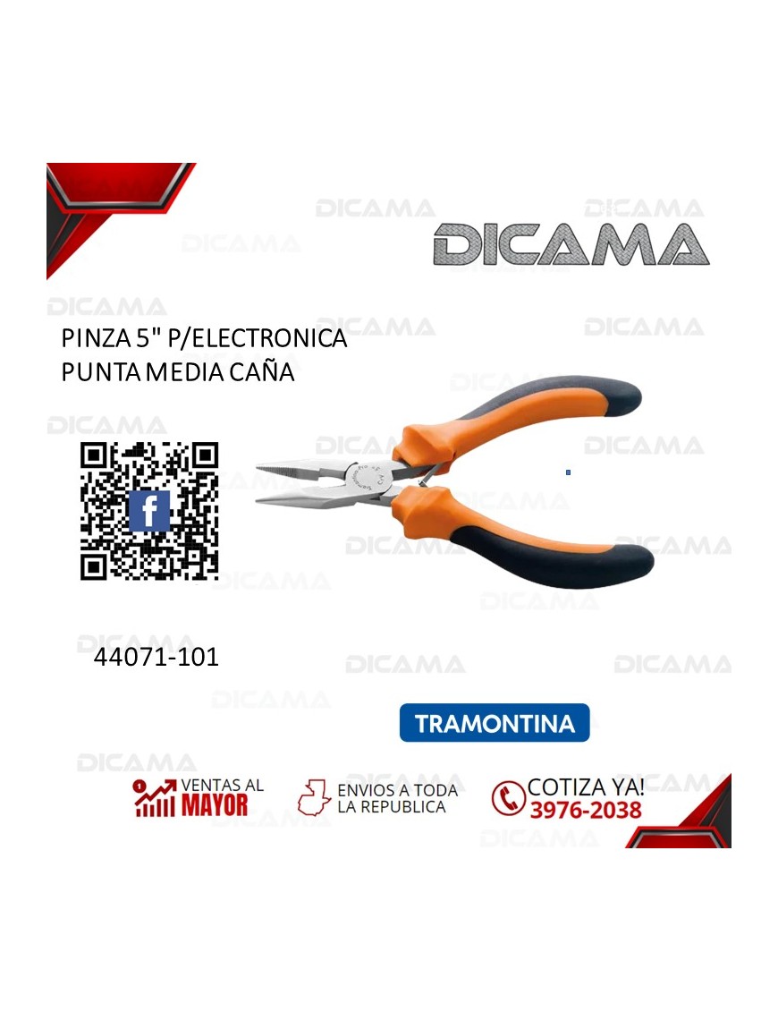PINZA 5" P/ELECTRONICA PUNTA MEDIA CAÑA