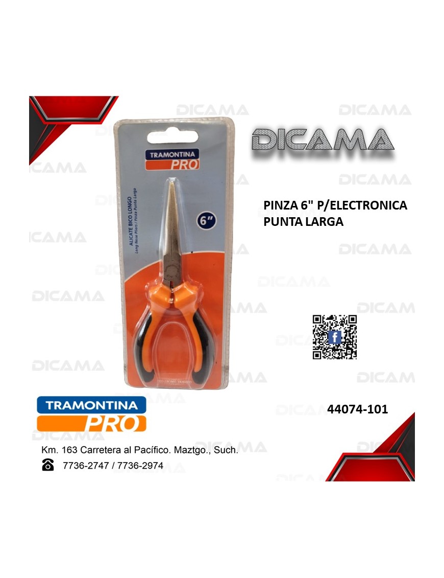 PINZA 6" P/ELECTRONICA PUNTA LARGA