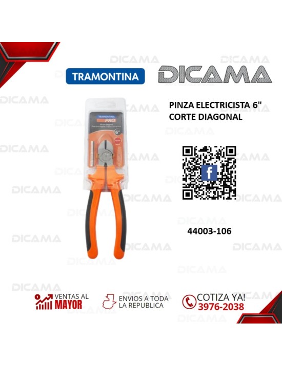 PINZA 6" ELECTRICISTA CORTE DIAGONAL