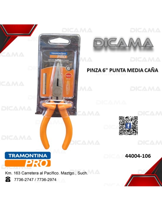 PINZA 6" PUNTA MEDIA CAÑA