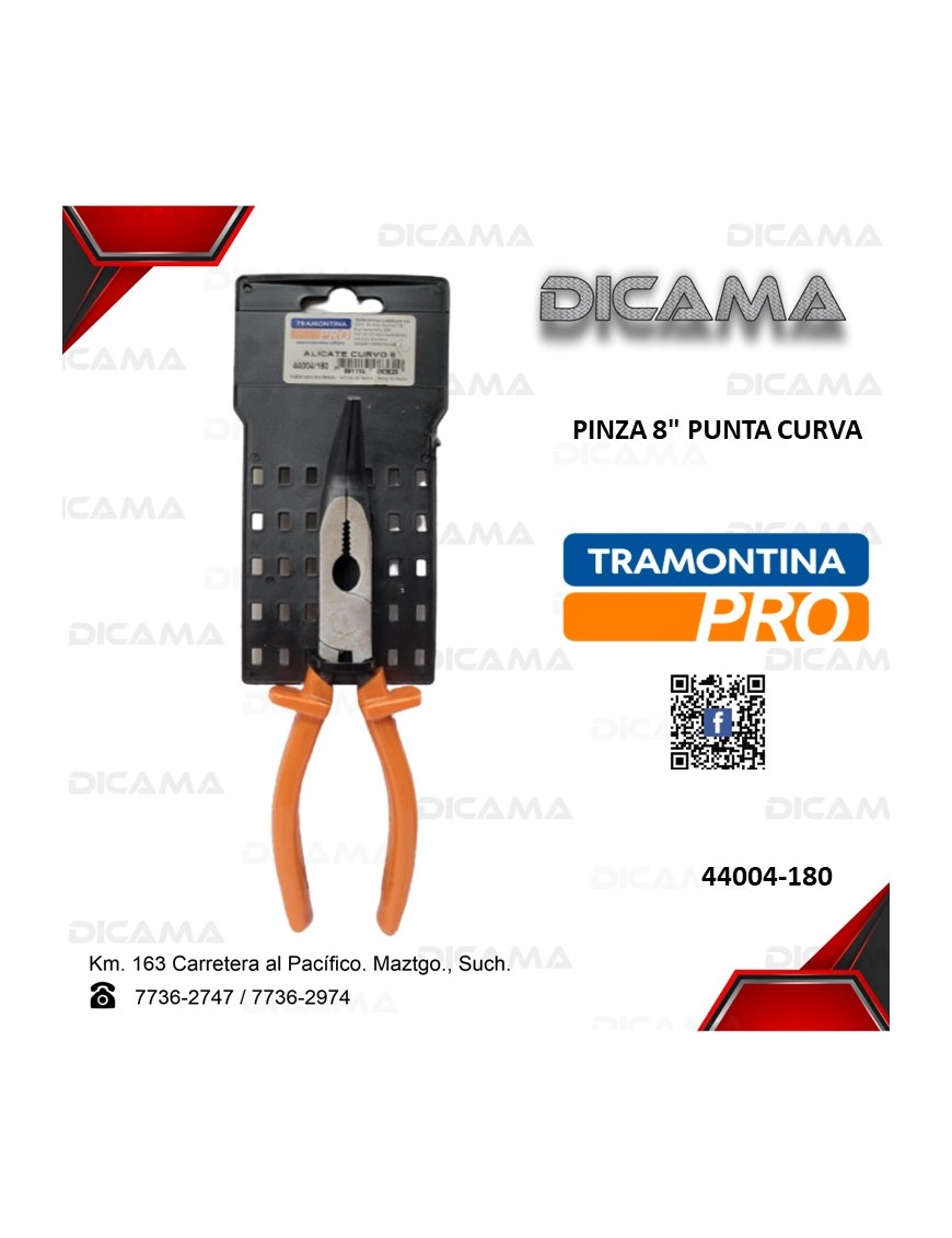 PINZA 8" PUNTA CURVA