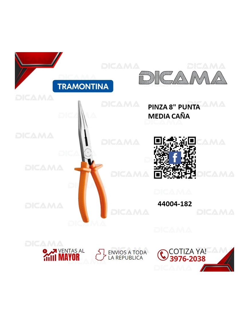 PINZA 8" PUNTA MEDIA CAÑA