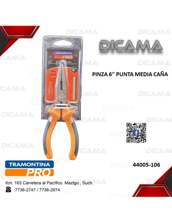 PINZA 6" PUNTA MEDIA CAÑA