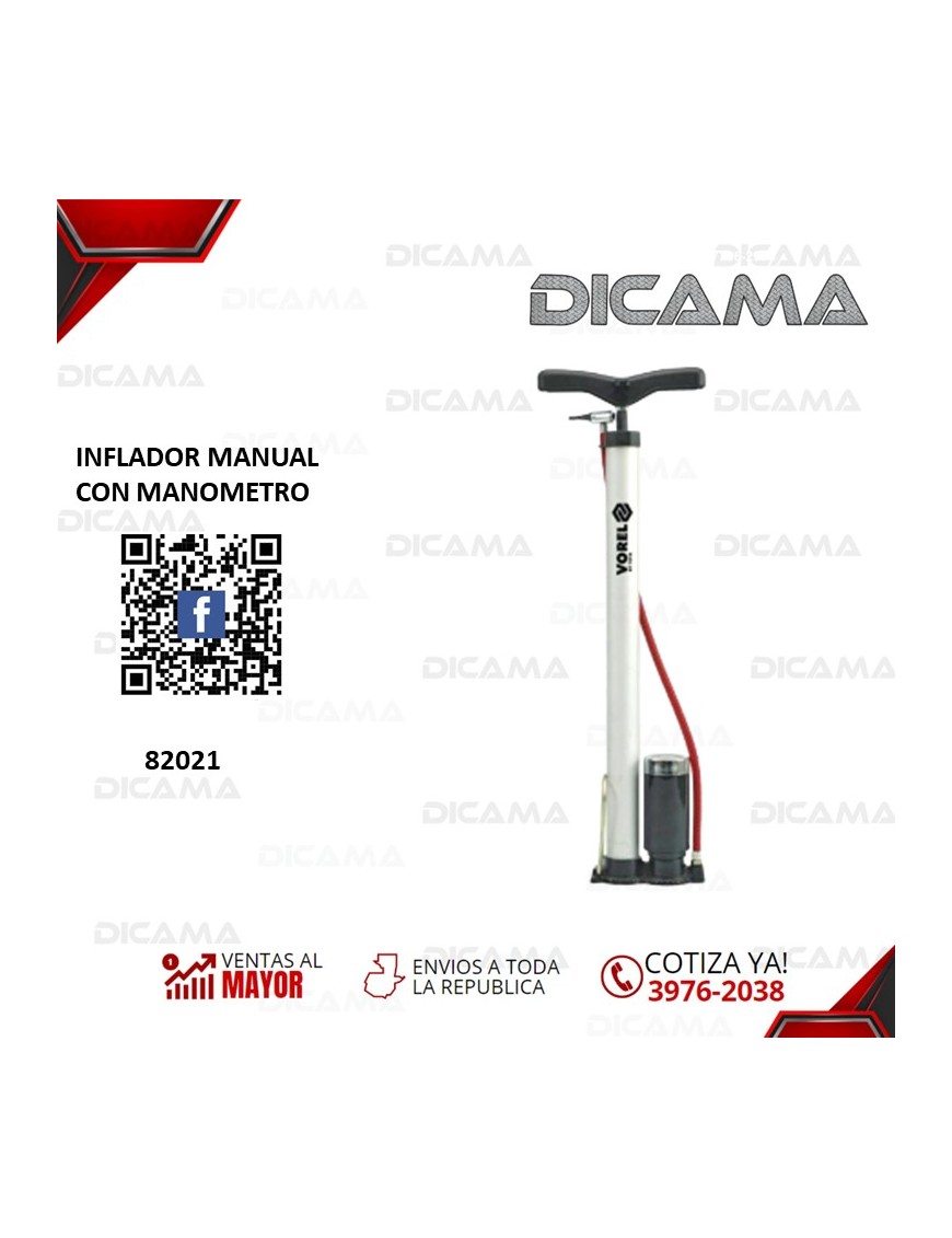 INFLADOR MANUAL CON MANOMETRO