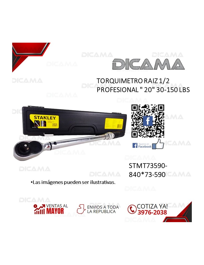 TORQUIMETRO RAIZ 1/2 PROFESIONAL " 20" 30-150 LBS