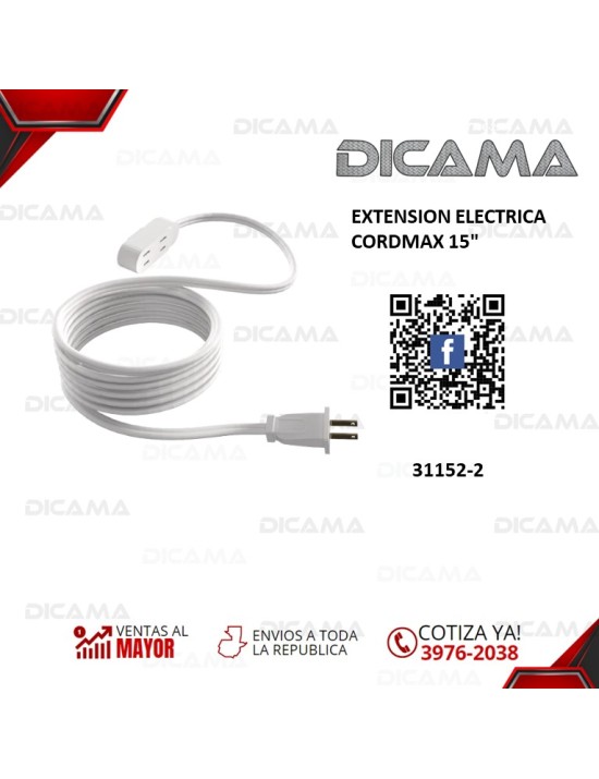 EXTENSION ELECTRICA CORDMAX 15"