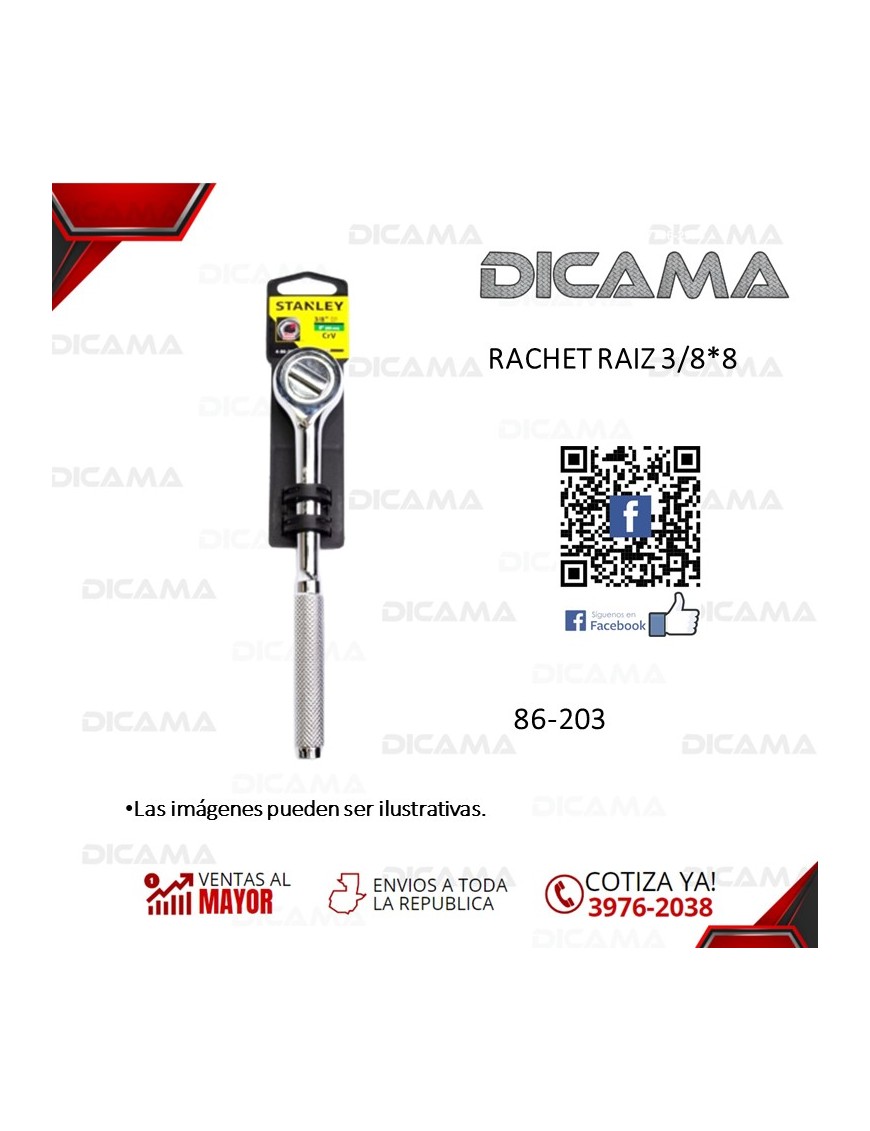 RATCHET RAIZ 3/8" 8"