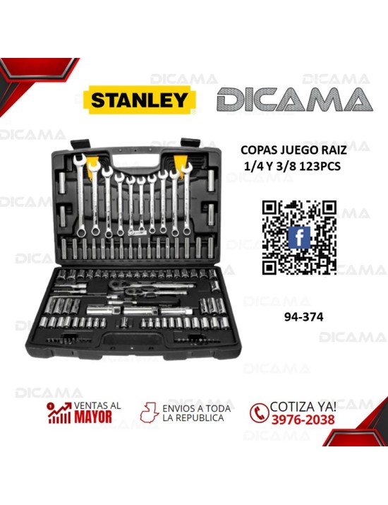 COPAS JUEGO RAIZ 1/4" 3/8" 123PZS MM/AM