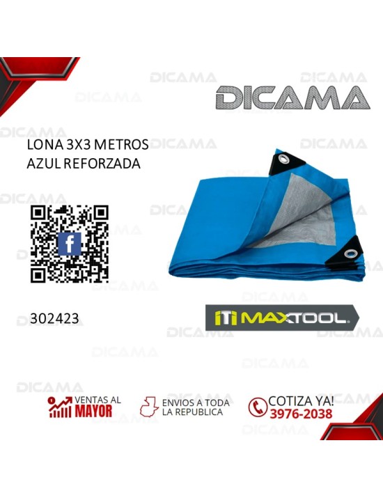 LONA 3X3 METROS AZUL REFORZADA