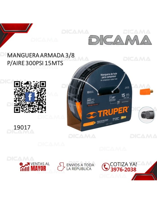 MANGUERA AIRE 3/8 15MTS 300PSI