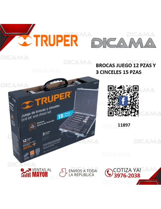BROCAS JUEGO 12 PZAS Y 3 CINCELES 15 PZAS