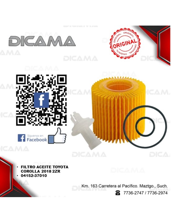 FILTRO TOYOTA ACEITE COROLLA 2018 2ZR 57064