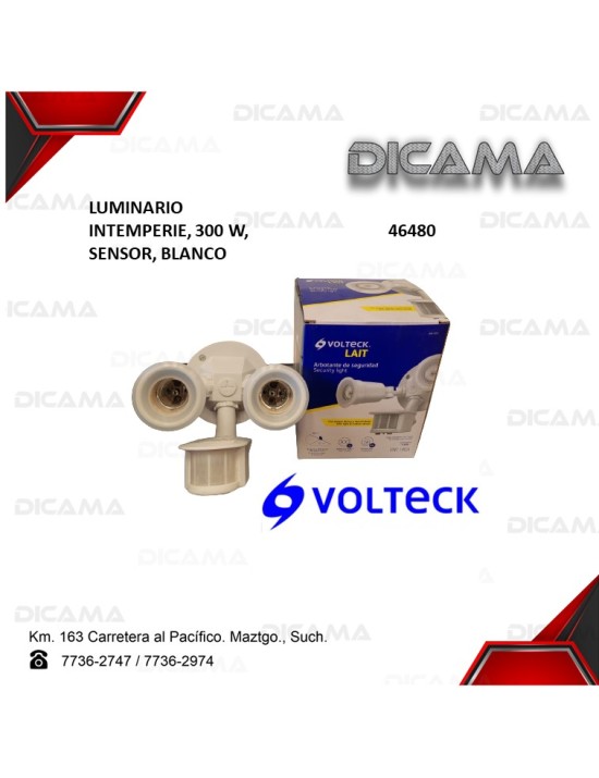 LUMINARIO INTEMPERIE 300W SENSOR BLANCO