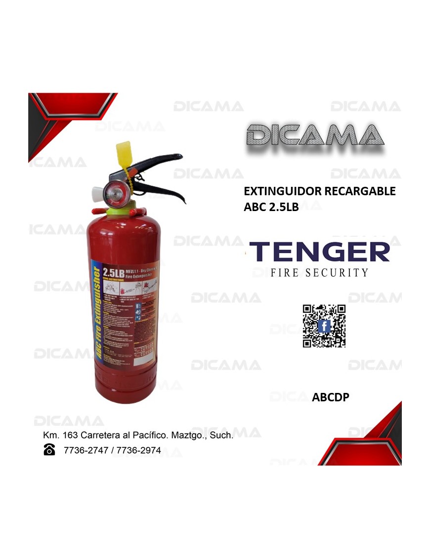 EXTINGUIDOR RECARGABLE ABC 2.5LB