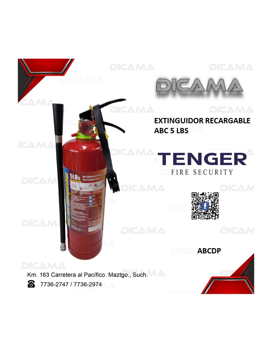 EXTINGUIDOR RECARGABLE ABC 5 LBS