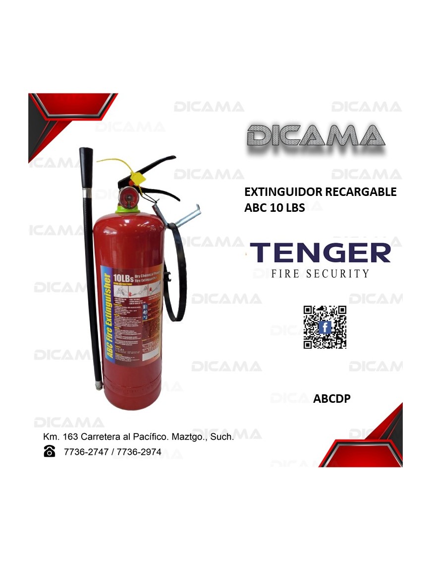EXTIGUIDOR RECARGABLE ABC 10 LBS