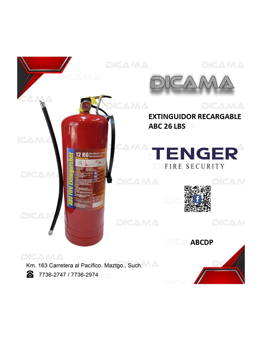 EXTIGUIDOR RECARGABLE ABC 26 LBS