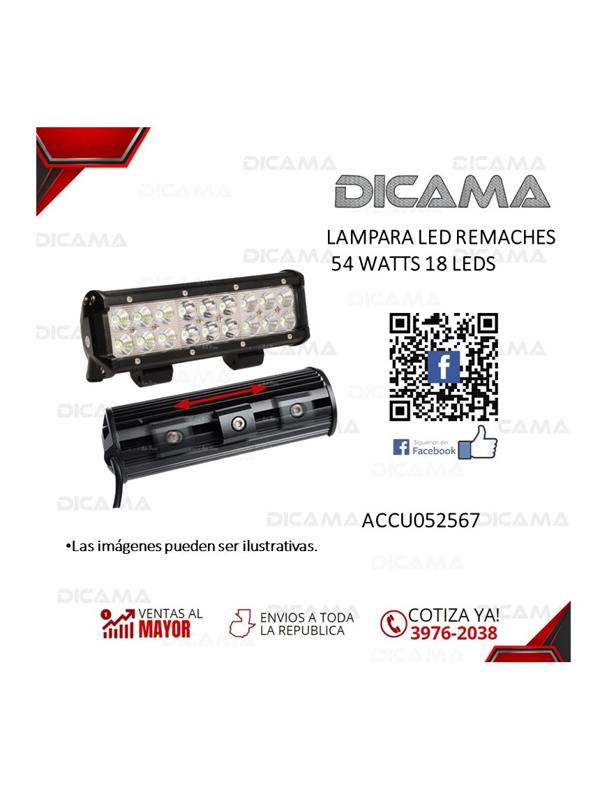 BARRA DE LUZ LED 18" REMACHES 54 WATTS