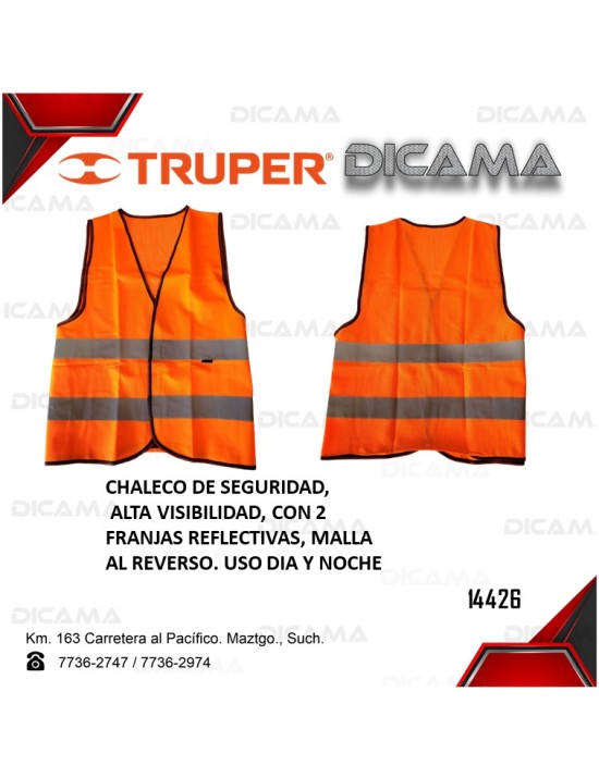 CHALECO DE SEGURIDAD DE TELA NARANJA