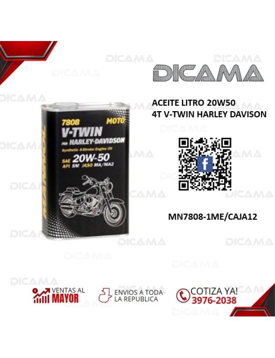 ACEITE LITRO 20W50 4T V-TWIN HARLEY DAVISON