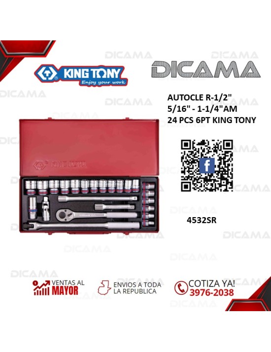 COPAS JUEGO RAIZ 1/2" 24 PZAS AM 5/16" - 1-1/4" 6PT