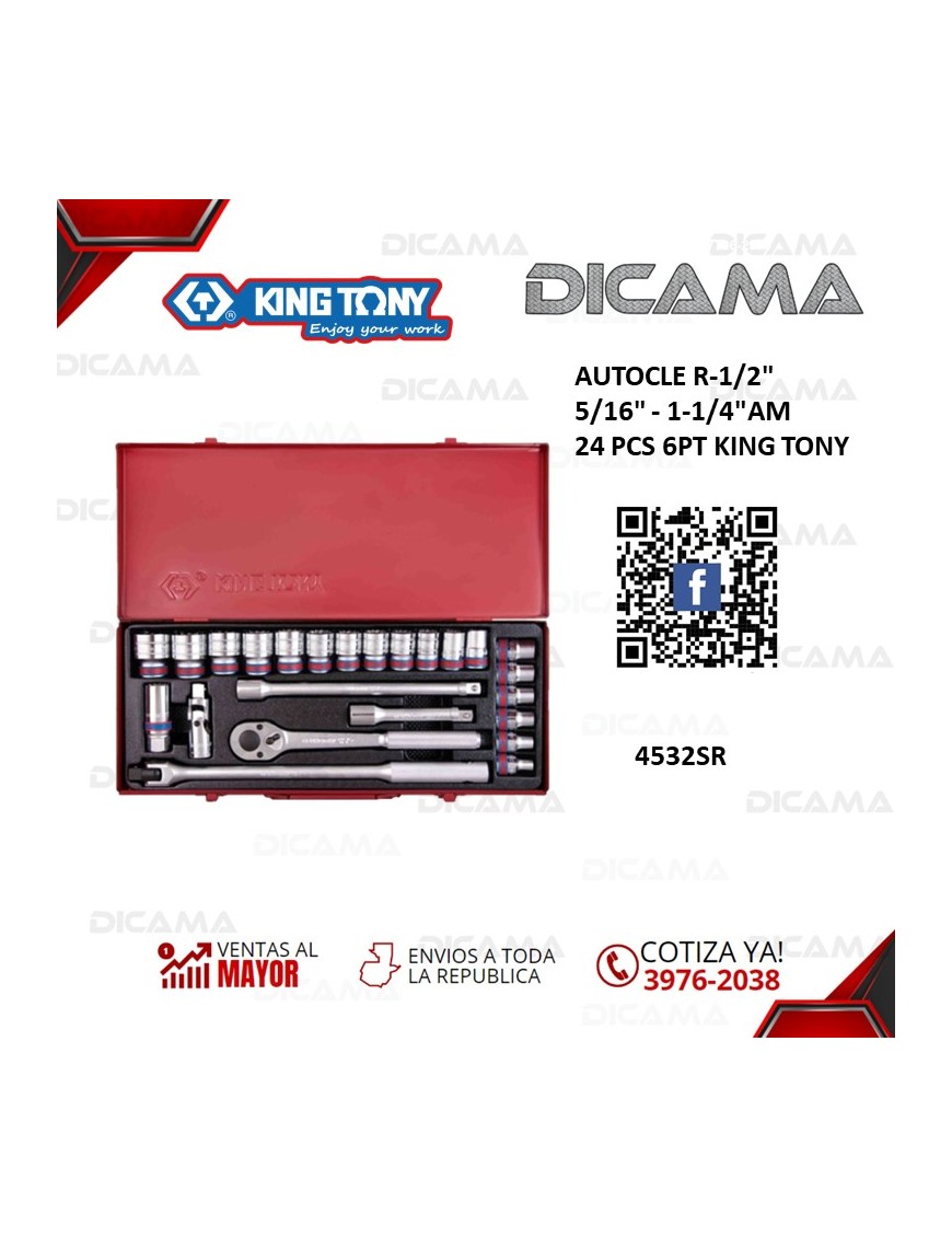 COPAS JUEGO RAIZ 1/2" 24 PZAS AM 5/16" - 1-1/4" 6PT
