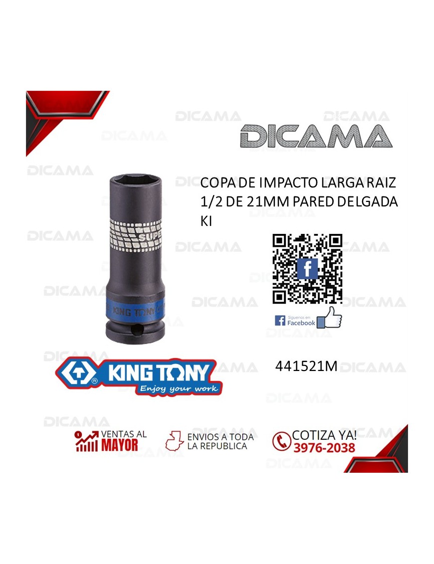 COPA  RAIZ 1/2" 21MM IMPACTO LARGA