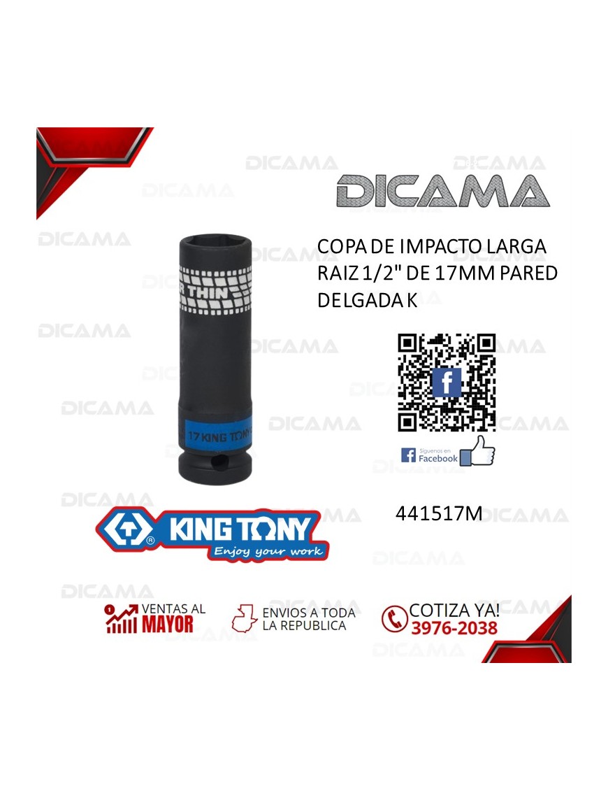 COPA  RAIZ 1/2" 17MM IMPACTO LARGA