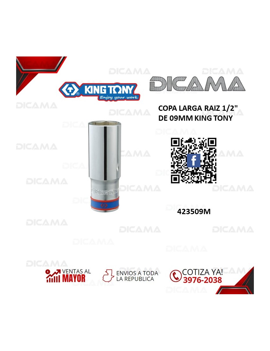 COPA RAIZ 1/2" 9 MM LARGA