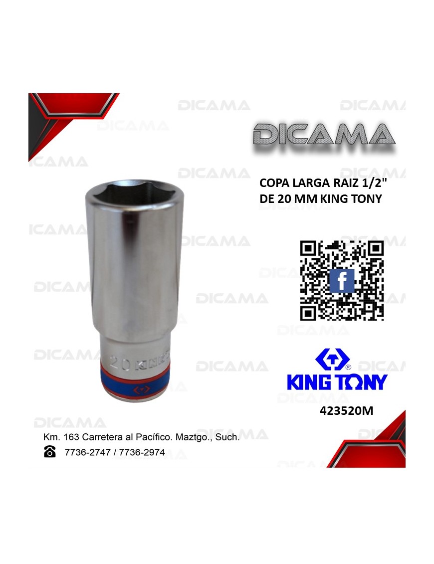 COPA RAIZ 1/2" 20 MM LARGA