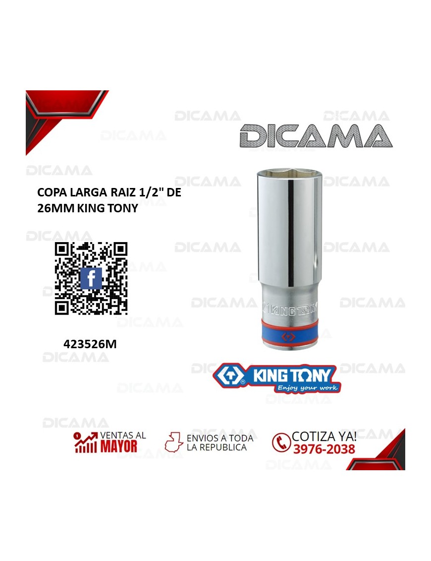 COPA RAIZ 1/2" 26MM LARGA