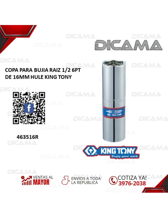 COPA RAIZ 1/2" 16MM 6PUNTOS PARA BUJIA