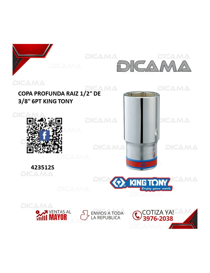 COPA RAIZ 1/2" 3/8" PROFUNDA 6 PUNTOS