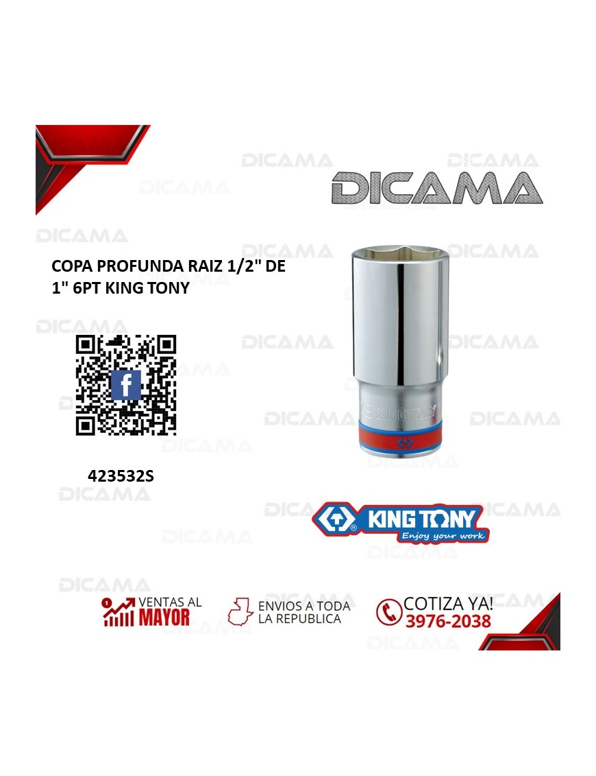 COPA RAIZ 1/2" 1" PROFUNDA 6 PUNTOS